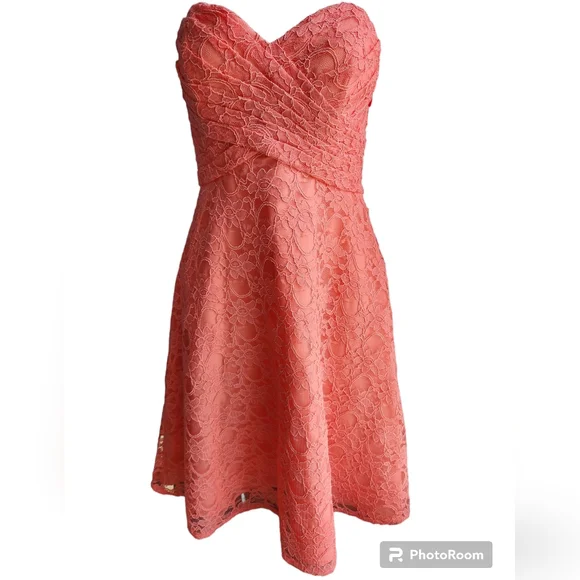 Mori Lee Dresses | Morilee Coral Lace Strapless Dress Size 12 | Color: Orange/Pink | Size: 12 | Wakedawg's Closet Mori Lee Dresses | Morilee Coral Lace Strapless Dress Size 12 | Color: Orange/Pink | Size: 12 | Wakedawg's Closet